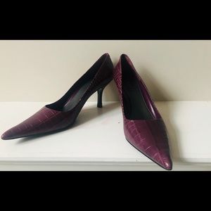 Purple Nine West Alligator Patten Pumps Size 8
